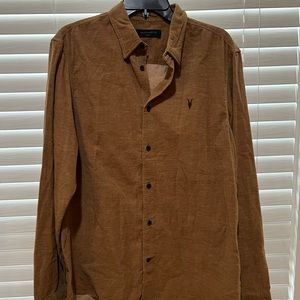 All Saints Courduroy Style Button Up - NWT - L